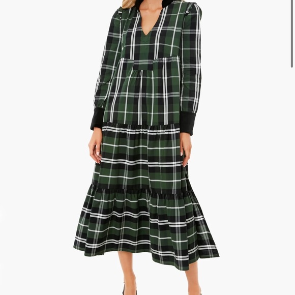 Tuckernuck Bristol dress small green tartan plaid